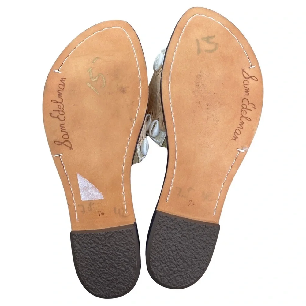 Sam Edelman Gale Shell Slide Sandal in Natural Ivory Size 7.5 NWOT